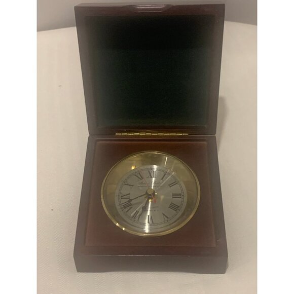 John Poole - England - Desk Clock  Wooden Box Tested - Picture 1 of 6